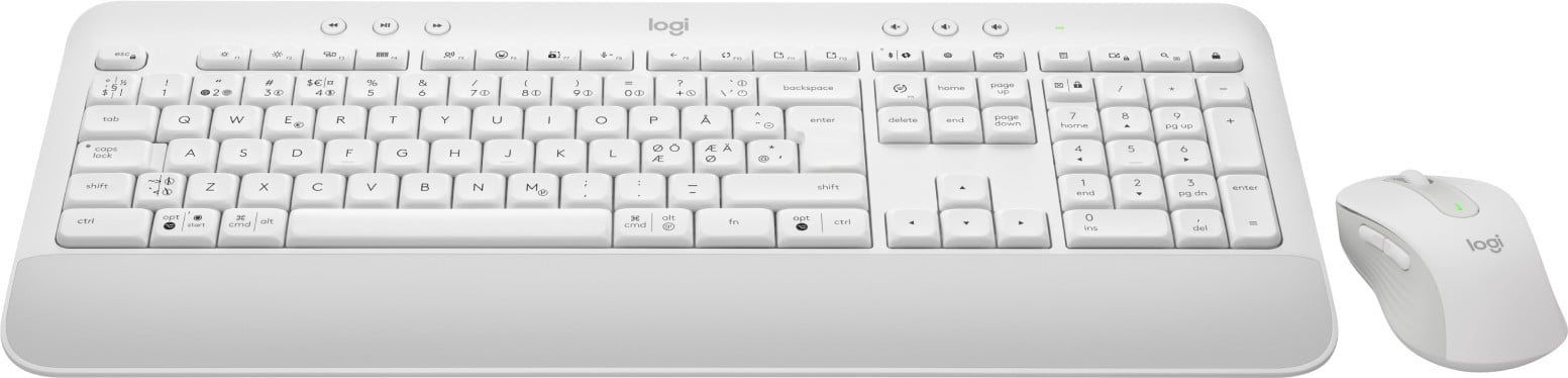Logitech 920-011038 clavier Souris incluse Bureau Bluetooth QWERTY Nordique Blanc