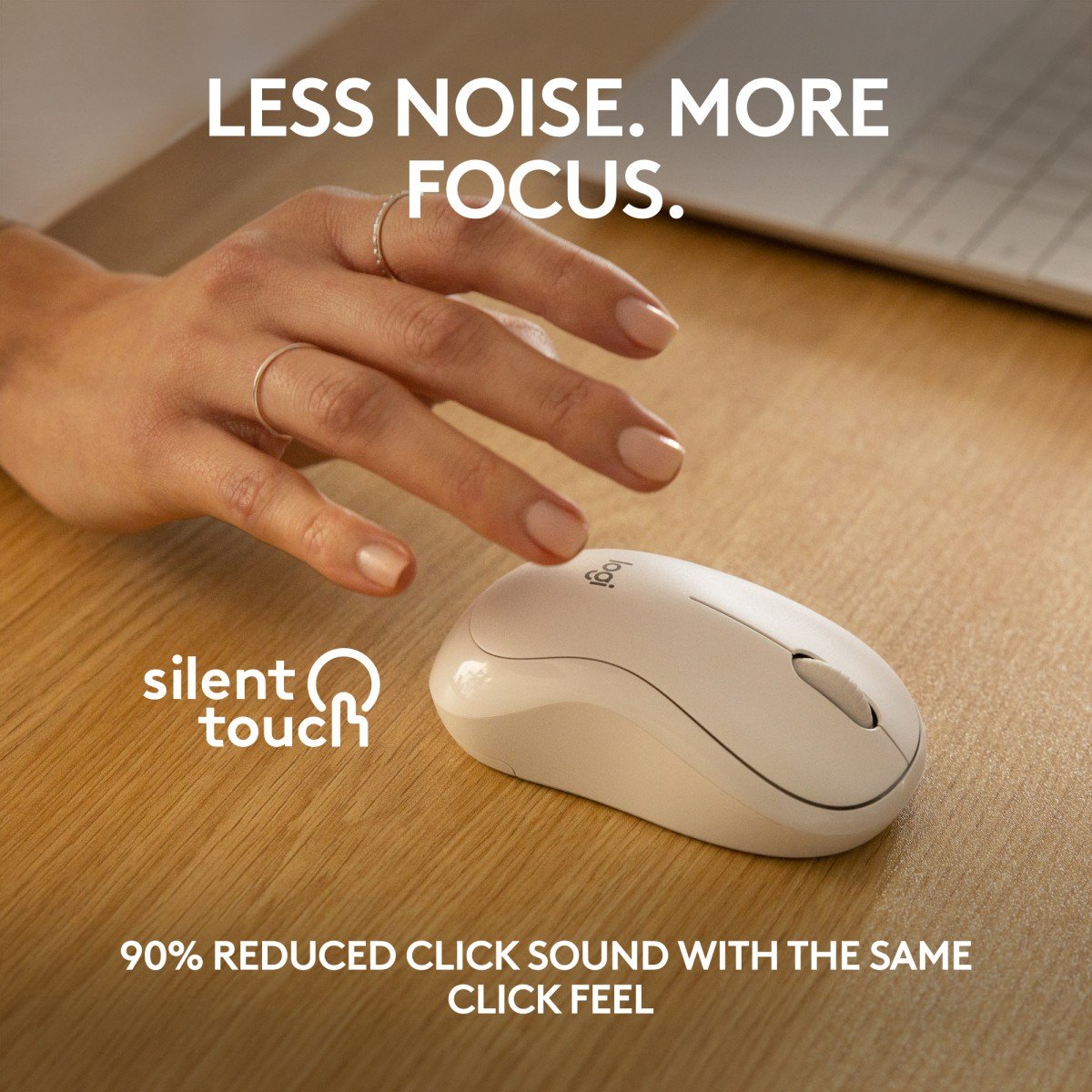 LOGITECH M240 Silent Mouse right and left-handed optical 3 buttons wireless Bluetooth off-white
