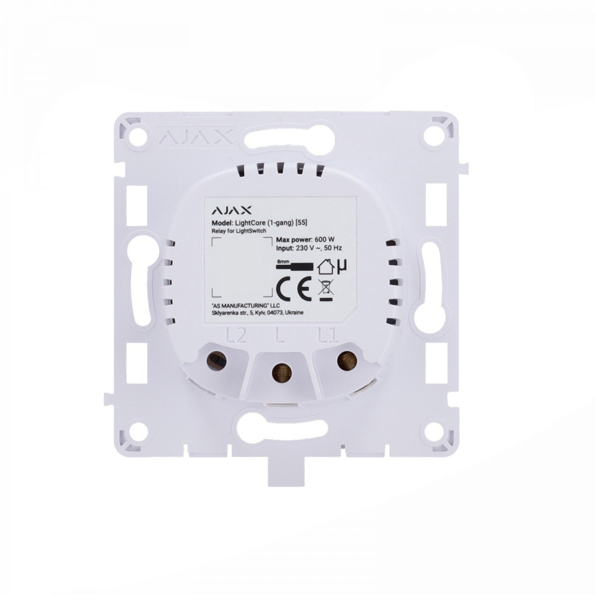 Ajax Systems 52136.142.NC LightCore (1-gang) - relais pour interrupteur a un seul gang