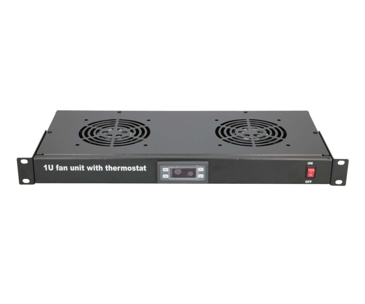 "Extralink 19\"" RACK MOUNT FAN PANEL (2 FANS) WITH THERMOSTAT Panneau ventilation"