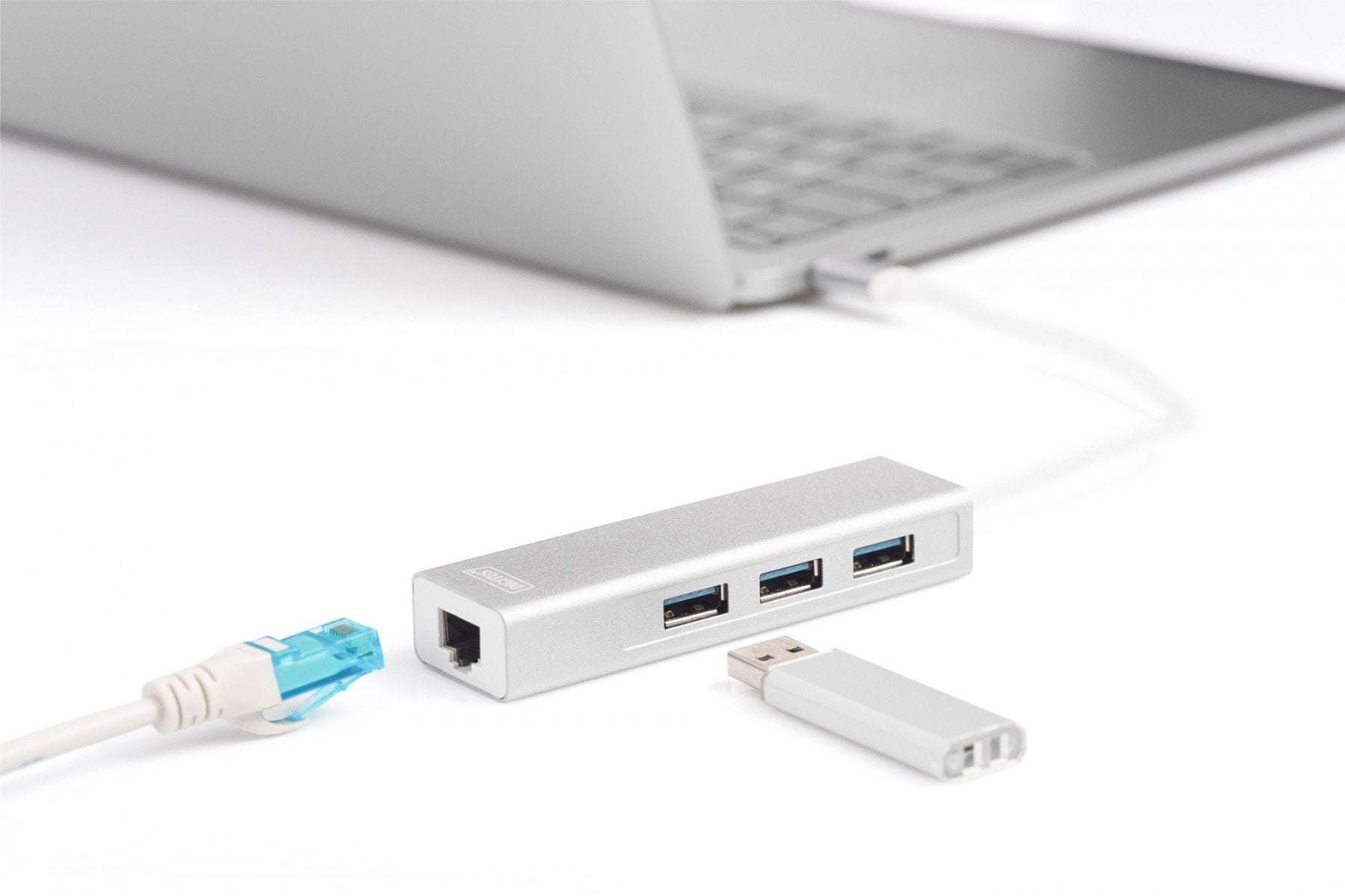 Digitus DA-70255 station d'accueil USB 3.2 Gen 1 (3.1 Gen 1) Type-C Gris, Blanc