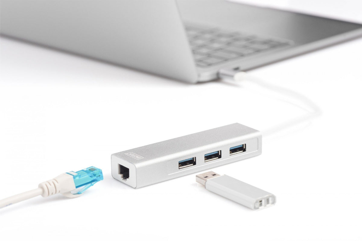 Digitus DA-70255 station d'accueil USB 3.2 Gen 1 (3.1 Gen 1) Type-C Gris, Blanc