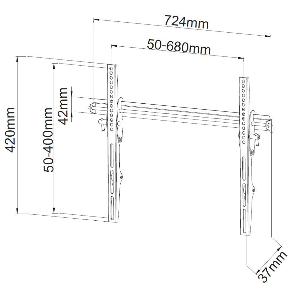 "Techly ICA-PLB 133LTY Support mural pour TV 40-65"" LED/LCD 50kg inclinable slim 37mm"