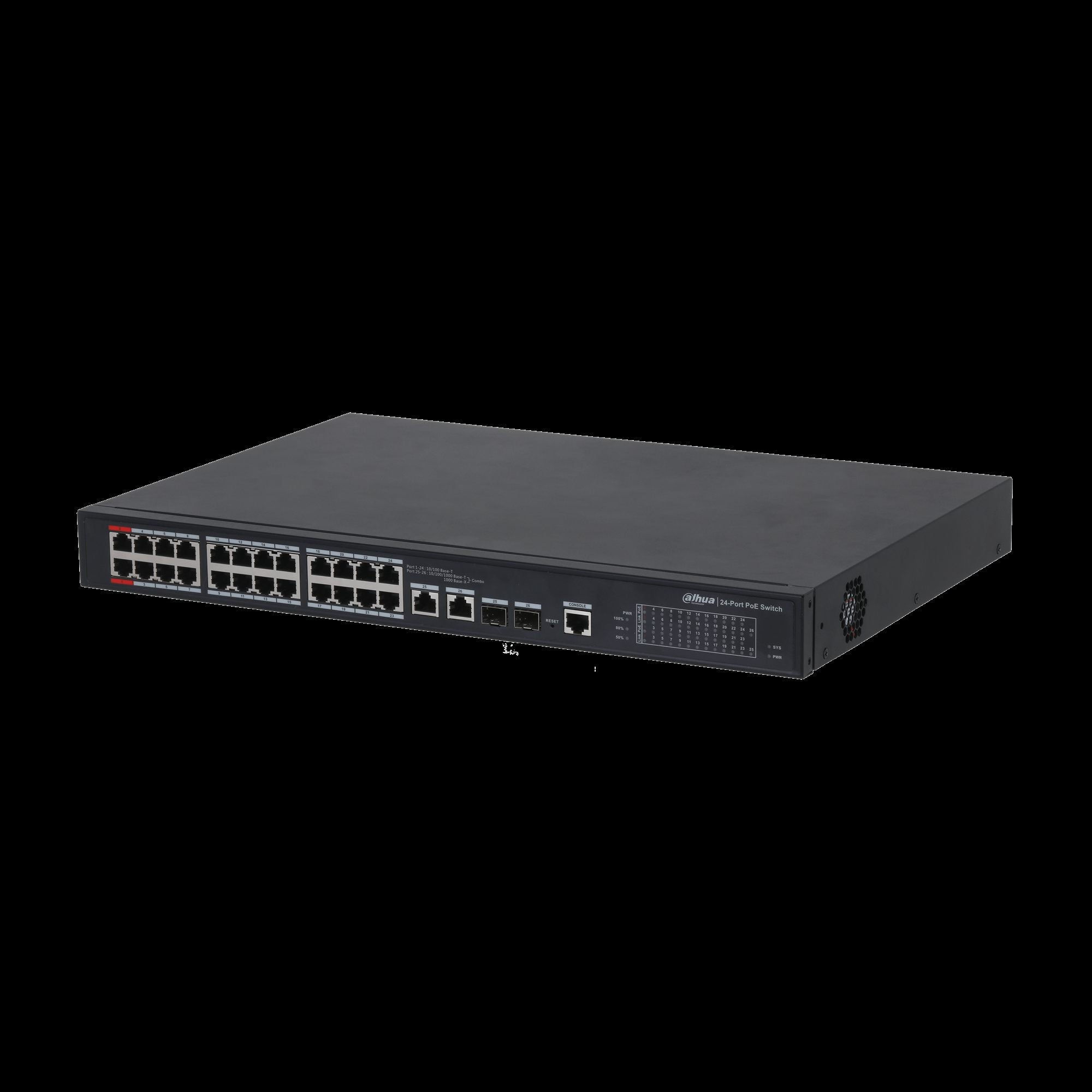 Dahua PFS4226-24ET-360-V3 Switch PoE géré 24 ports 100 Mbps + 2 ports Gigabit