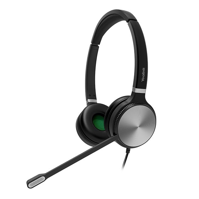 Yealink YHS36 Casque de Bureau Double Fil Noir Argent