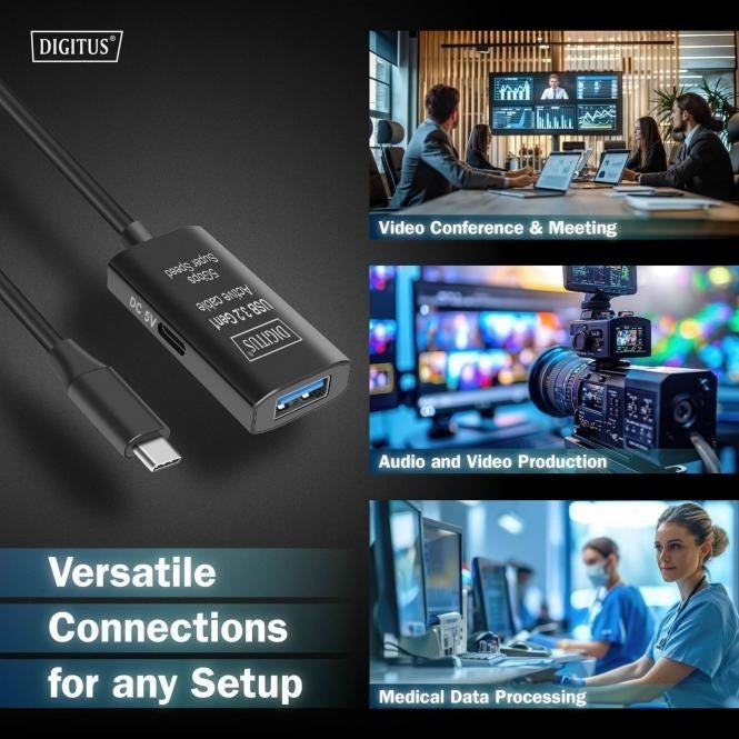 Câble d'extension actif, USB 3.0 5Gbps, USB-C - USB-A, 5m
