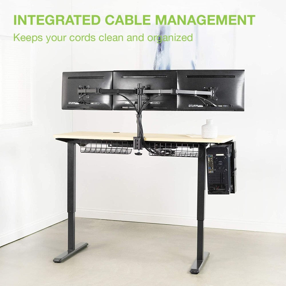 Techly ICA-LCD 482-T Support de 3 Moniteurs 13-24” LCD 10kg Bureau Rotatif