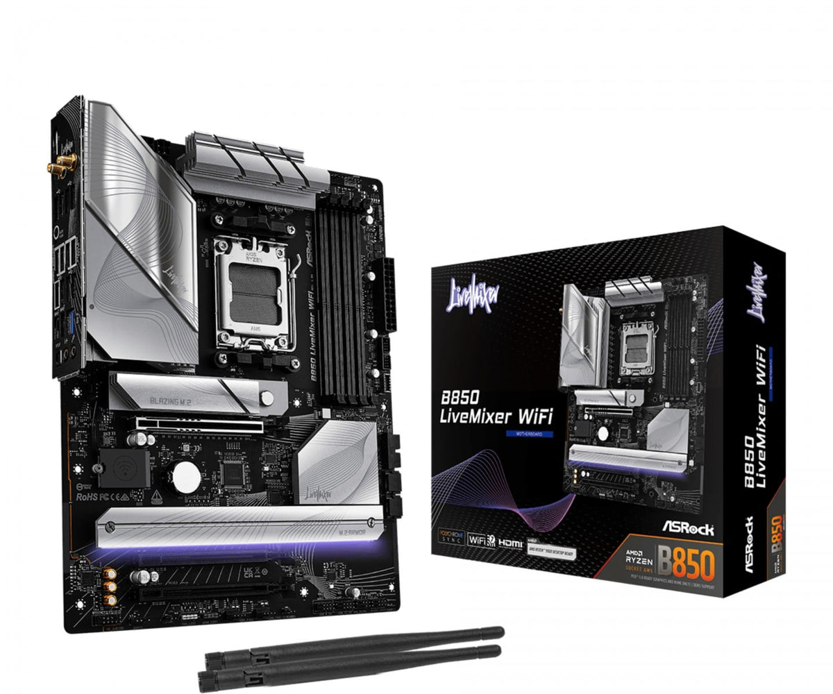 ASRock 90-MXBQU0-A0UAYZ Carte mere B850 LiveMixer WiFi avec DDR5 et PCIe 5.0