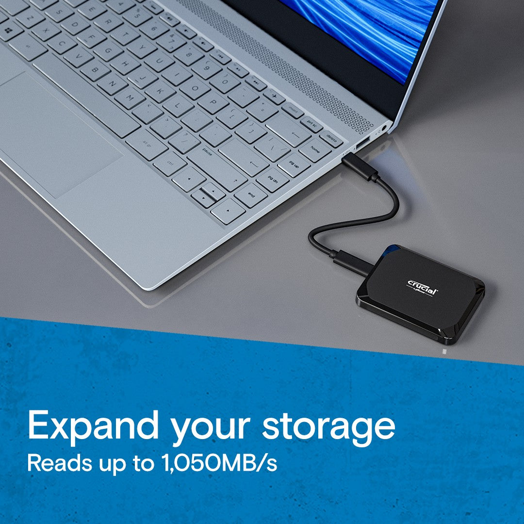 Crucial X9 2 To USB Type-C 3.2 Gen 2 (3.1 Gen 2) Noir