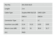 Digitus Câble de brassage multimode OM 3 a fibre optique, LC / LC
