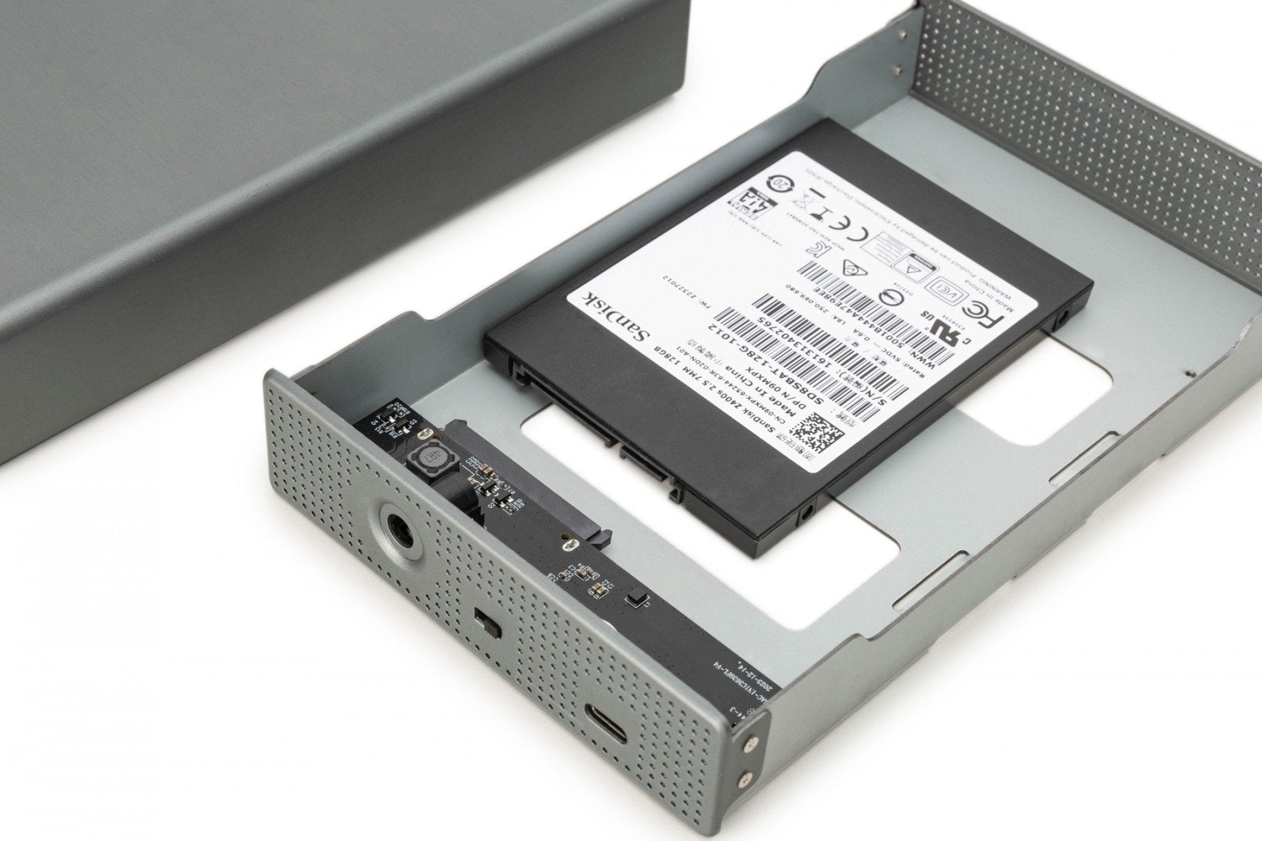 "Boîtier USB 3.0 pour SSD/HDD SATA III 3,5"" max. 16 To avec alimentation, en aluminium"