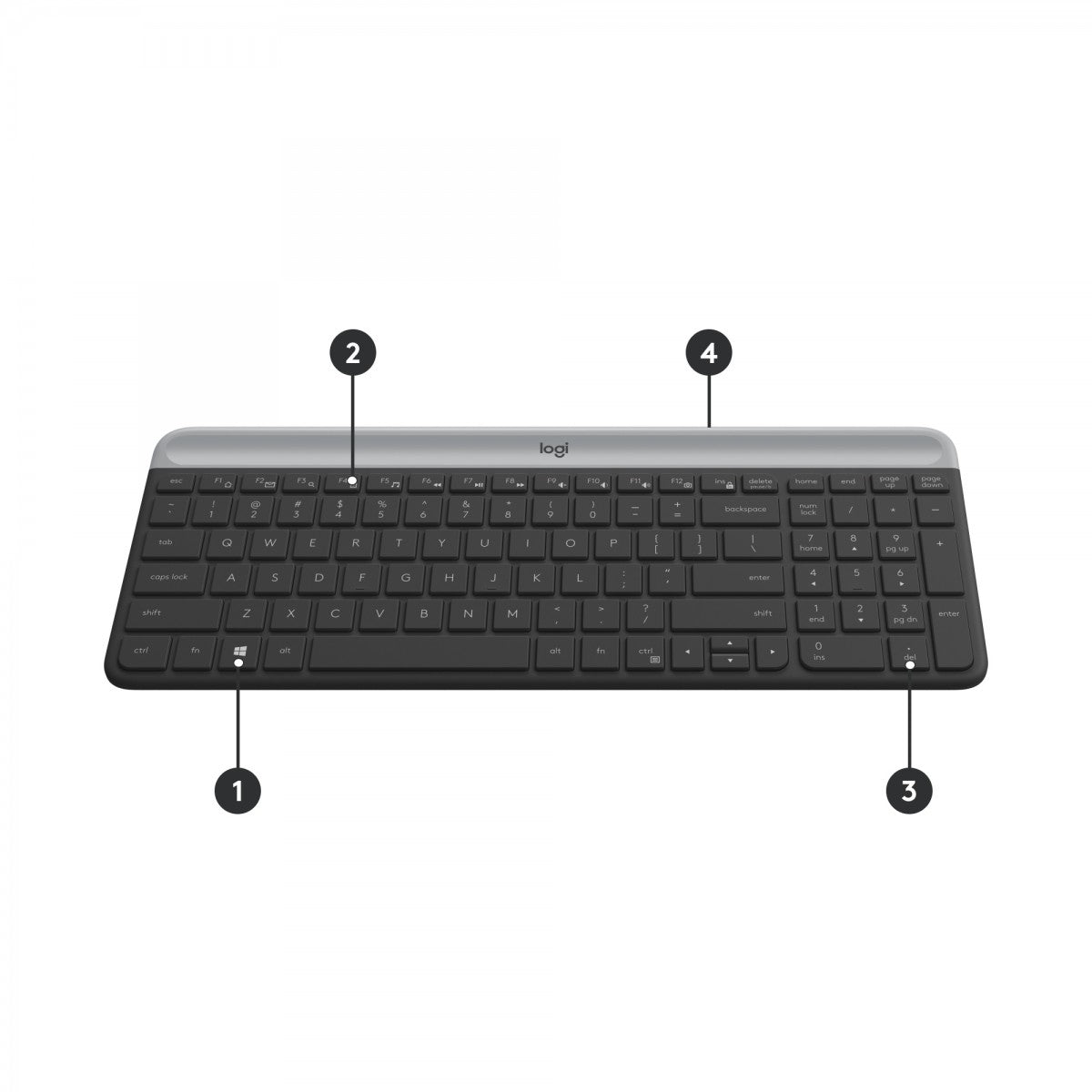 Logitech Slim MK470 clavier Souris incluse Universel RF sans fil QWERTZ Suisse Graphite