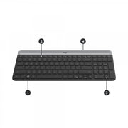 Logitech Slim MK470 clavier Souris incluse Universel RF sans fil QWERTZ Suisse Graphite