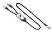 Techly ICOC MU2C-2C100W Câble de chargement USB-C vers 2x USB-C 100W 1,5m PD QC PPS