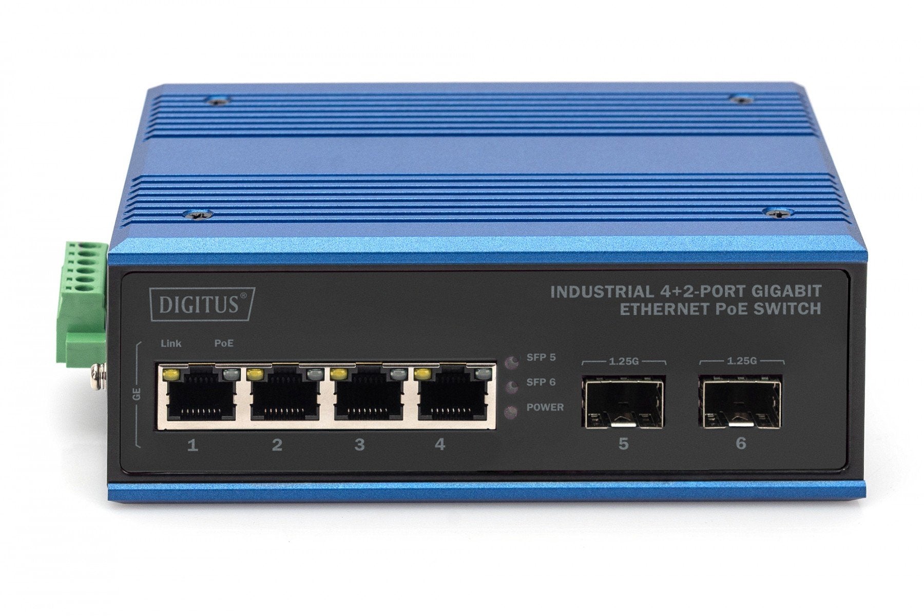 Digitus DN-651149 commutateur réseau Non-géré Gigabit Ethernet (10/100/1000) Connexion Ethernet, supportant l'alimentation via ce port (PoE) Noir, Bleu