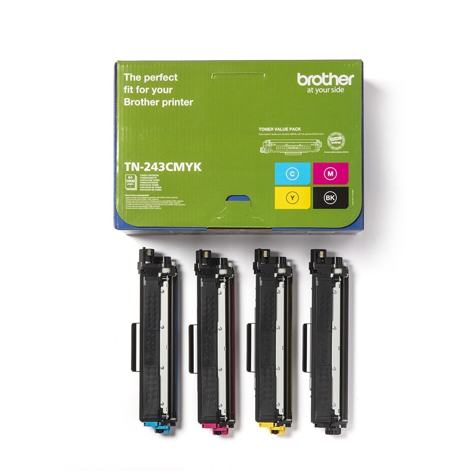 BROTHER TN243CMYK Pack Toner standard Cyan Magenta Jaune Noir 4x 1000 pages pour Hl-L32xx DCP-L35xx MFC-L37xx