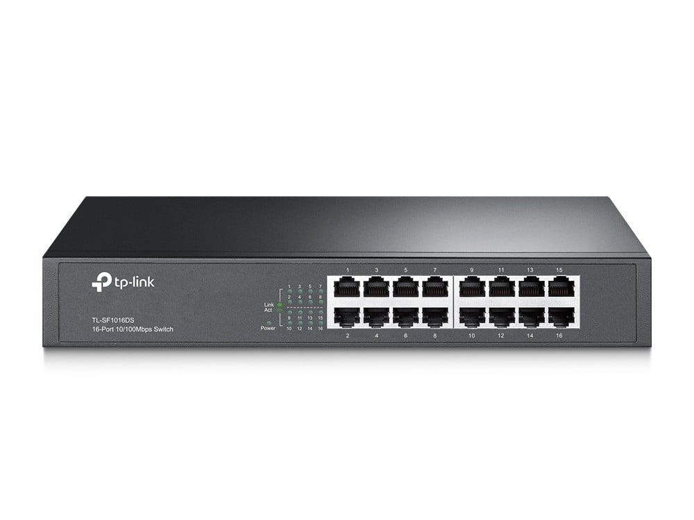 TP-Link TL-SF1016DS commutateur réseau Non-géré Fast Ethernet (10/100) 1U Noir