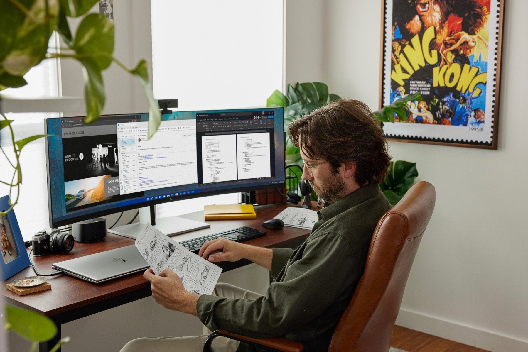 HP Écran incurvé E45c G5 44.5p DQHD 5120x1440 HDMI USB-C DisplayPort