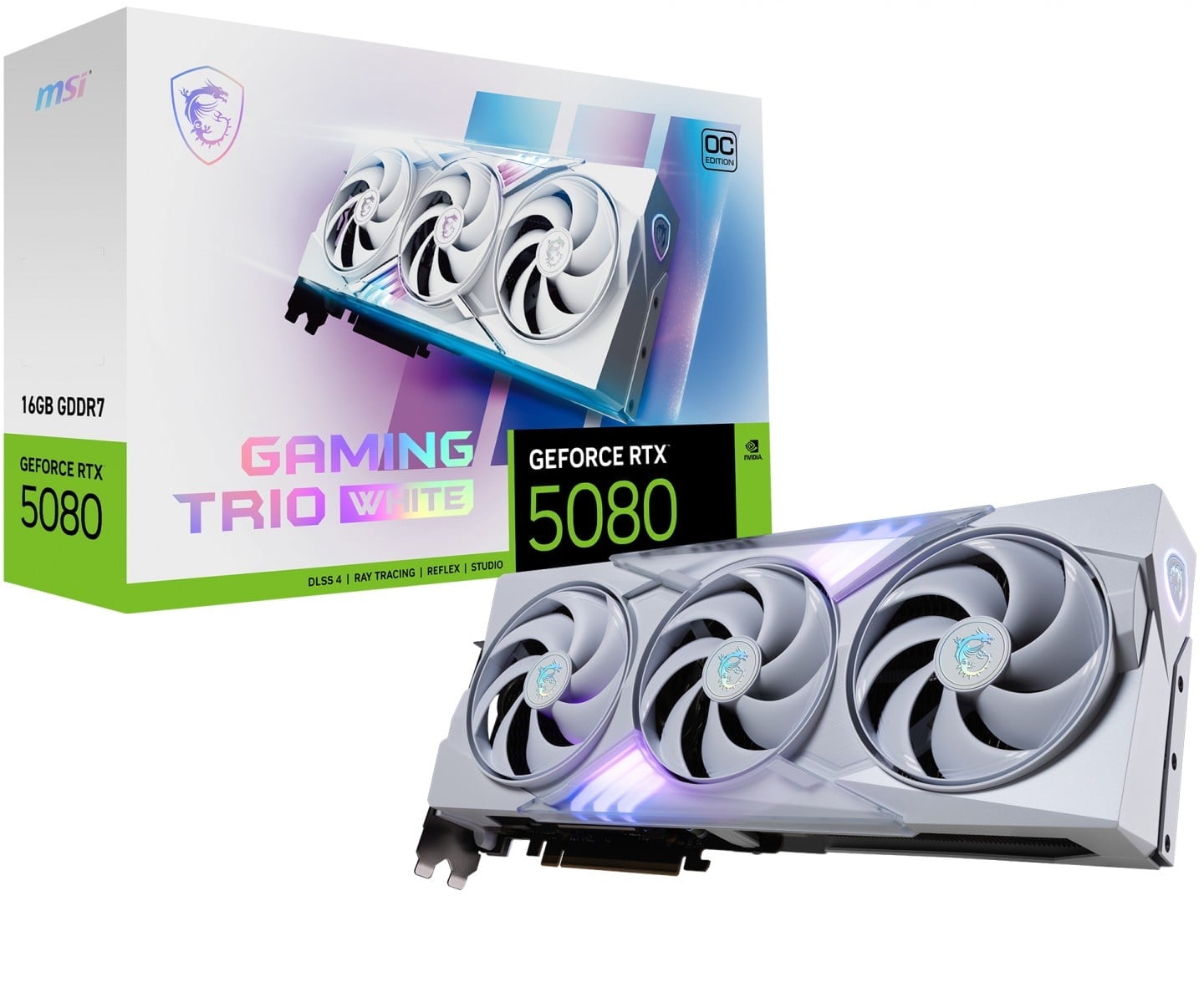 MSI GeForce RTX 5080 Gaming Trio OC 16GB GDDR7 DLSS4 WHITE