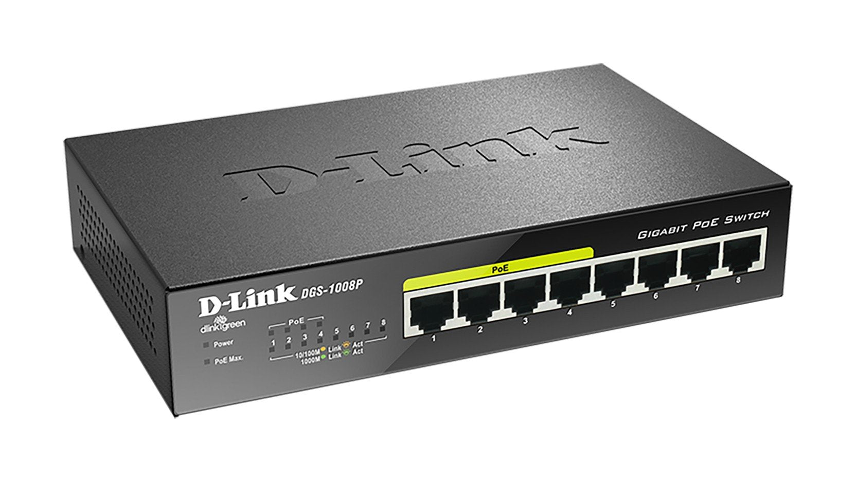 D-LINK Switch gigabit ethernet non admin 8 ports 10/100/1000Mbps dont 4 PoE