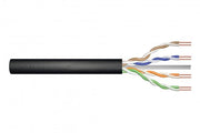 CAT 6 U-UTP outdoor installation cable, 250 MHz Fca (PVC), AWG 24/1, w/o cross, 500 m, sx, black