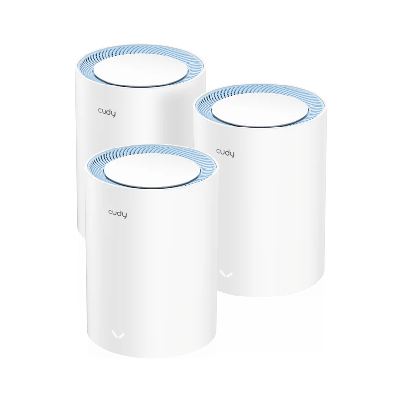 Cudy M1200 3-PACK systeme Wi-Fi maillé Bi-bande (2,4 GHz / 5 GHz) Wi-Fi 5 (802.11ac) Blanc 1 Interne