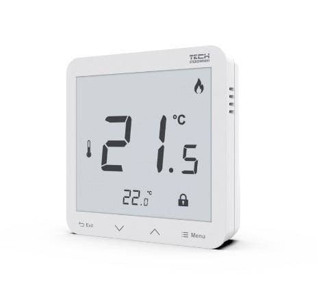 TECH-CONTROLEURS WG.11.0624 Thermostat d'ambiance R-8s PLUS TECH Contrôleurs Sans Fil Monté en Surface Blanc