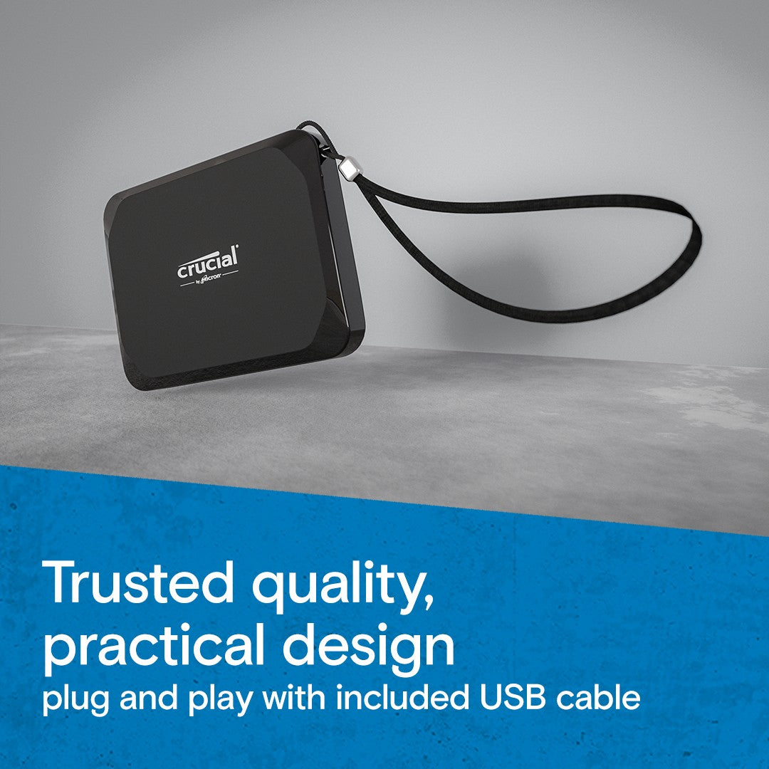 Crucial X9 2 To USB Type-C 3.2 Gen 2 (3.1 Gen 2) Noir