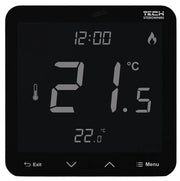 TECH-CONTROLEURS WG.11.0725 Thermostat d'ambiance R-12S filaire, noir, dédié pour rail L-X et L-12