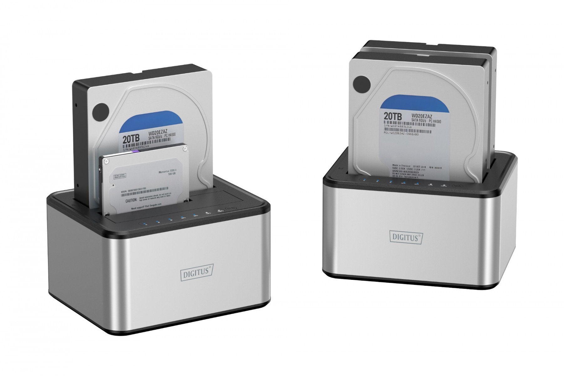 "Station d'accueil USB 3.0 Super Speed pour jusqu'a 2x SSD/HDD 2.5/3.5"" SATA III max. 2x20 To avec fonction de clonage"