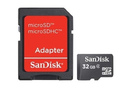 32GB microSDHC Class 4 Mem Card SD Adapt