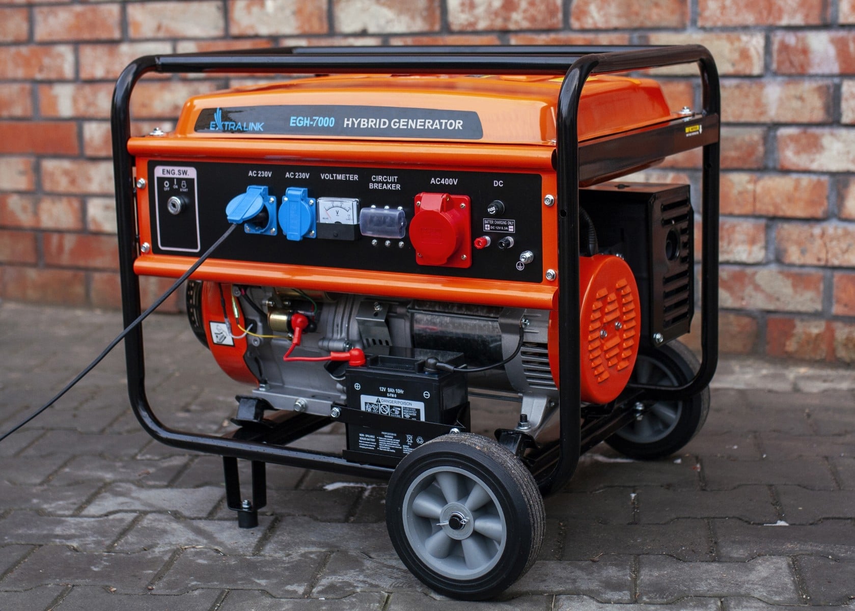 Extralink EX.30714 groupe électrogene 7000 W 25 L Essence Noir, Orange