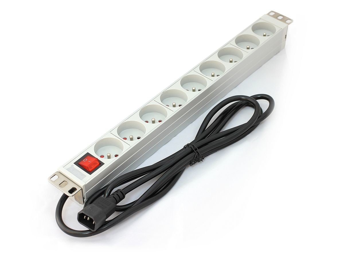 Digitus A-19-STRIP-4-IMP unité de distribution d'énergie 9 sortie(s) CA 1U Blanc