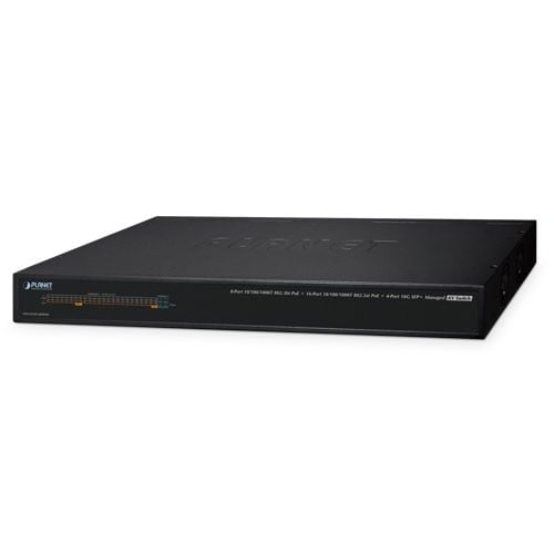 PLANET AVS-4210-24HP4X commutateur réseau Géré L2/L4 10G Ethernet (100/1000/10000) Connexion Ethernet, supportant l'alimentation via ce port (PoE) 1U Noir