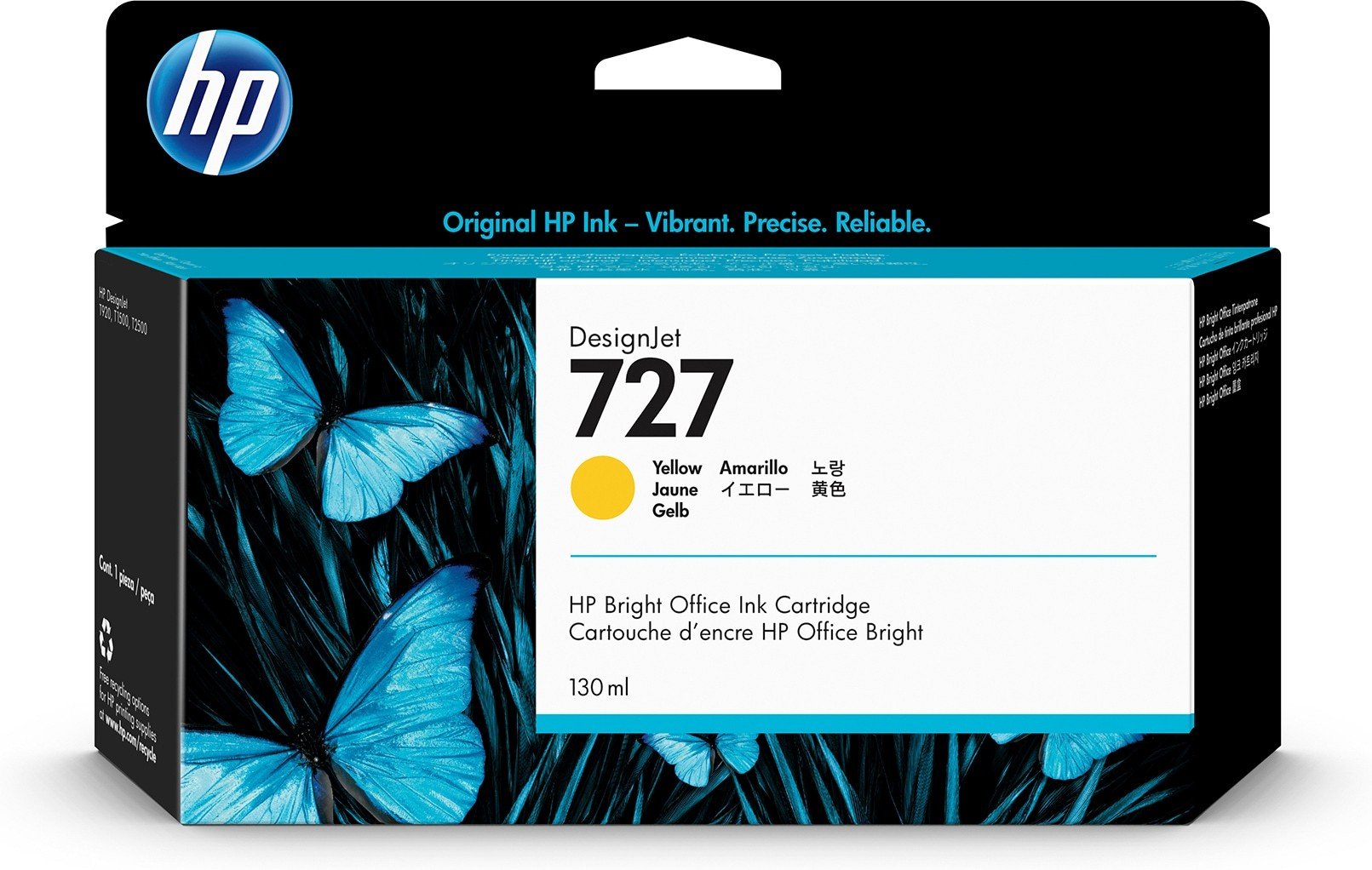 HP 727 original Ink cartridge B3P21A yellow standard capacity 130ml 1-pack