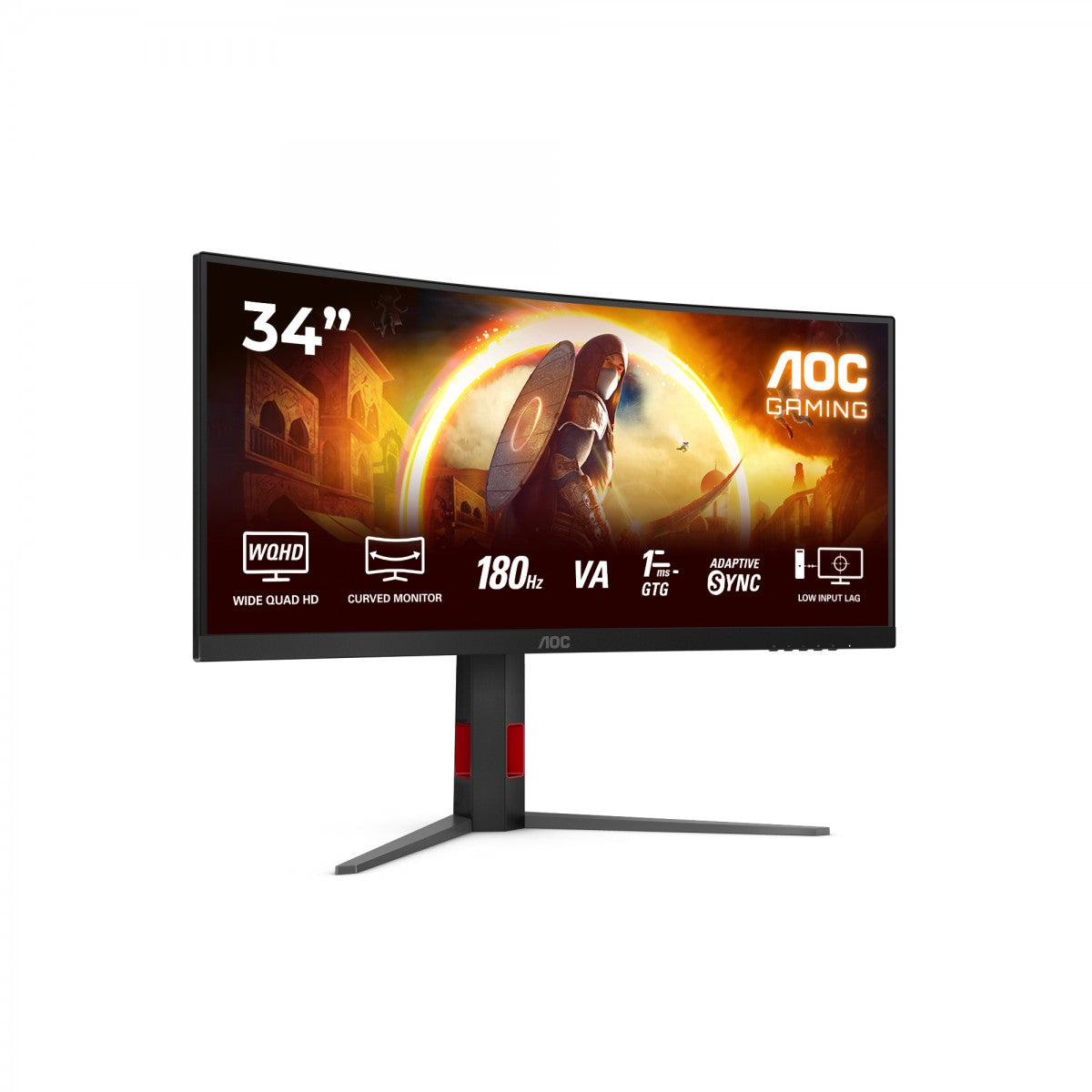 AOC CU34G4 34p Curved Fast VA UWQHD 21:9 180Hz 0.5ms 300cd/m2 HDMI 2.0 DP1.4 Speakers