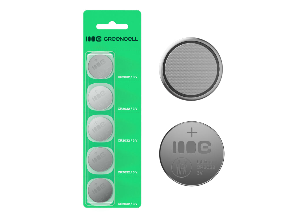 Green Cell X5CR2032 5x Pile bouton lithium CR2032 3V 220mAh
