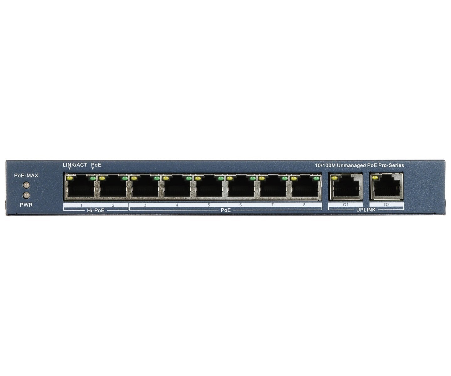 Hikvision DS-3E0310HP-E(C) commutateur réseau Non-géré Fast Ethernet (10/100) Connexion Ethernet, supportant l'alimentation via ce port (PoE) Bleu