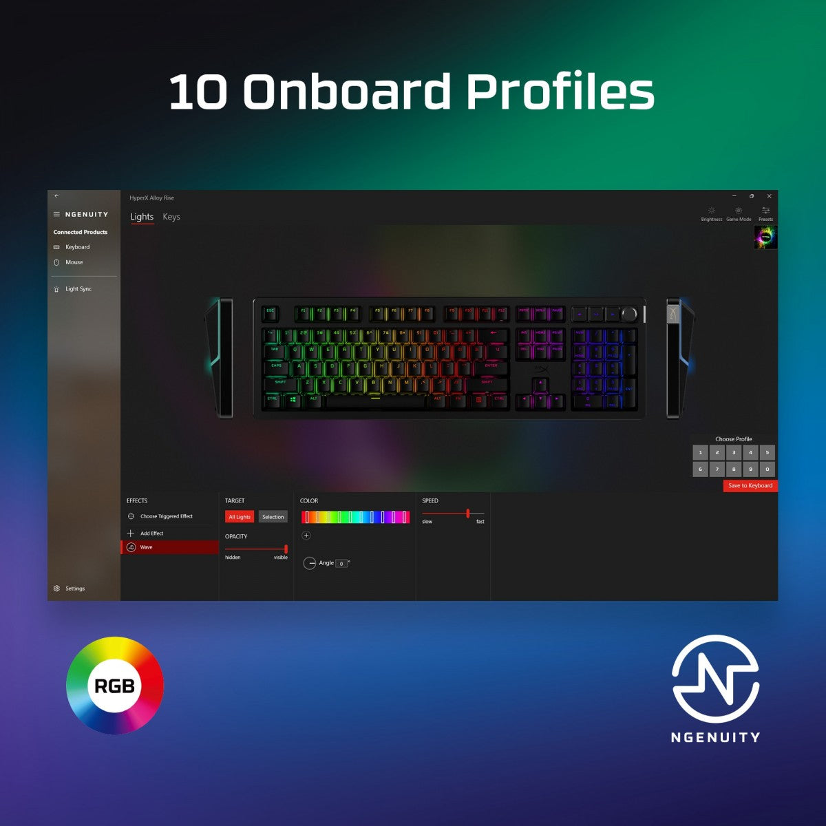 Clavier mécanique HyperX Alloy Rise RGB - Interrupteurs linéaires HyperX - QWERTY US INT