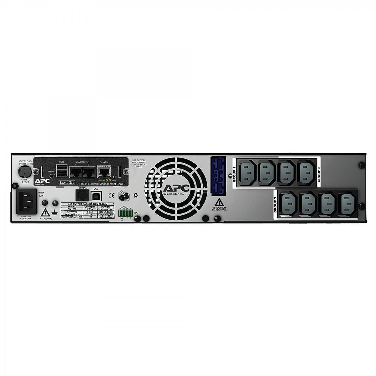APC Smart-UPS X 1500 Rack/Tower LCD UPS Rack AC 230V 1200Watt 1500VA Ethernet RS-232 USB output connectors 8 2U Black