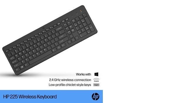 Clavier sans fil HP 225 - récepteur USB - noir QWERTY (805T1AA#ABB)
