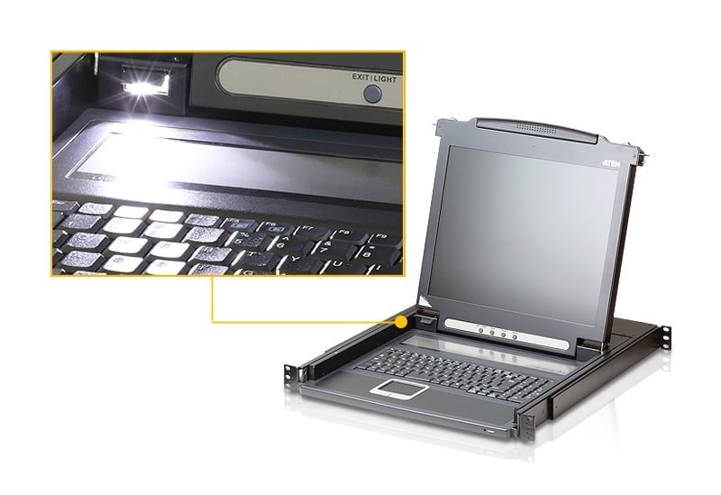 "Aten CL1000M-ATA-DNG PS/2 VGA 17"" LCD Console avec clavier scandinave"
