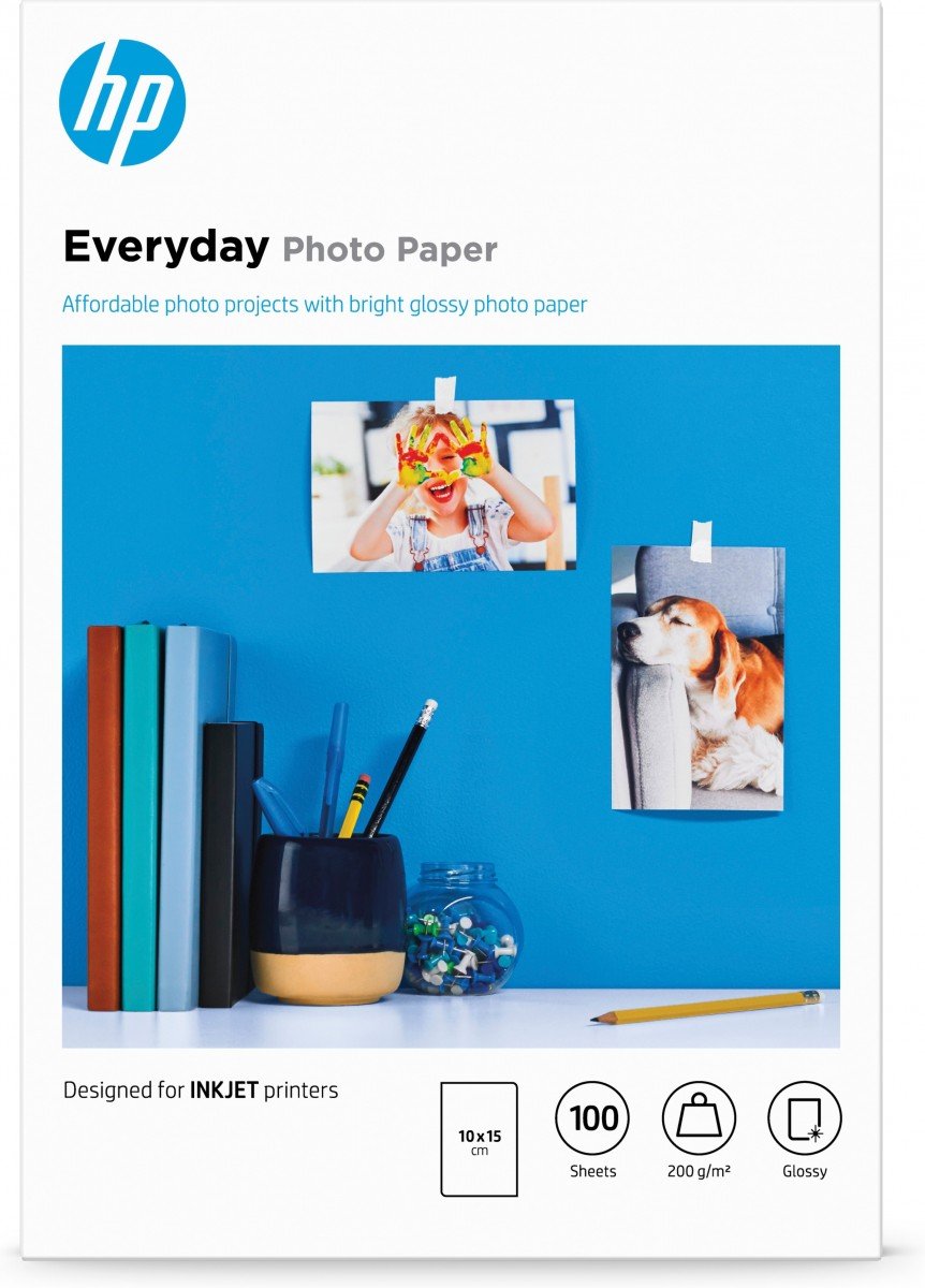 HP original Everyday Glossy photo paper white 200g/m2 100x150mm 100 sheets 1-pack