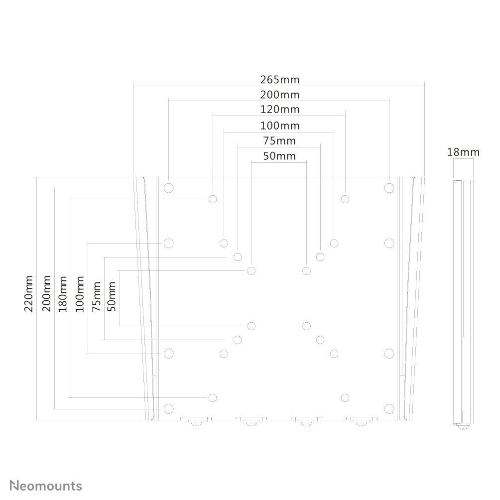 NEOMOUNTS FPMA-W110 Support pour écran mural 10-40p - ultra-plat