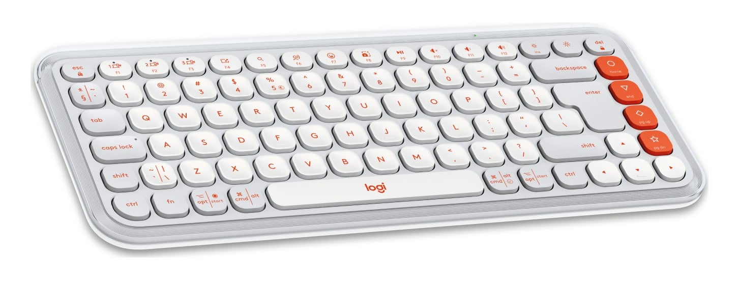 Logitech 920-013072 clavier Universel Bluetooth QWERTY US International Orange, Blanc