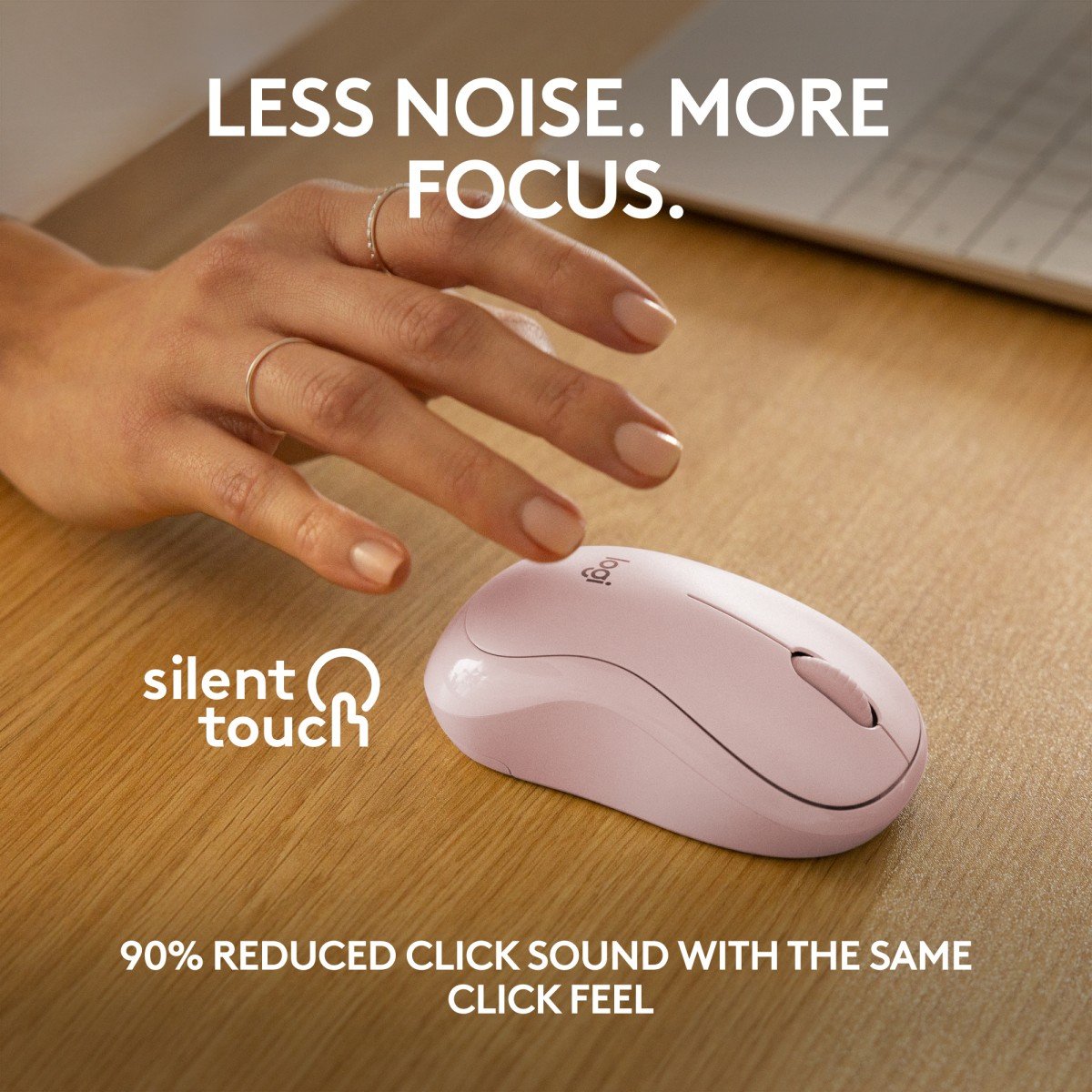 LOGITECH M240 Silent Mouse right and left-handed optical 3 buttons wireless Bluetooth rose
