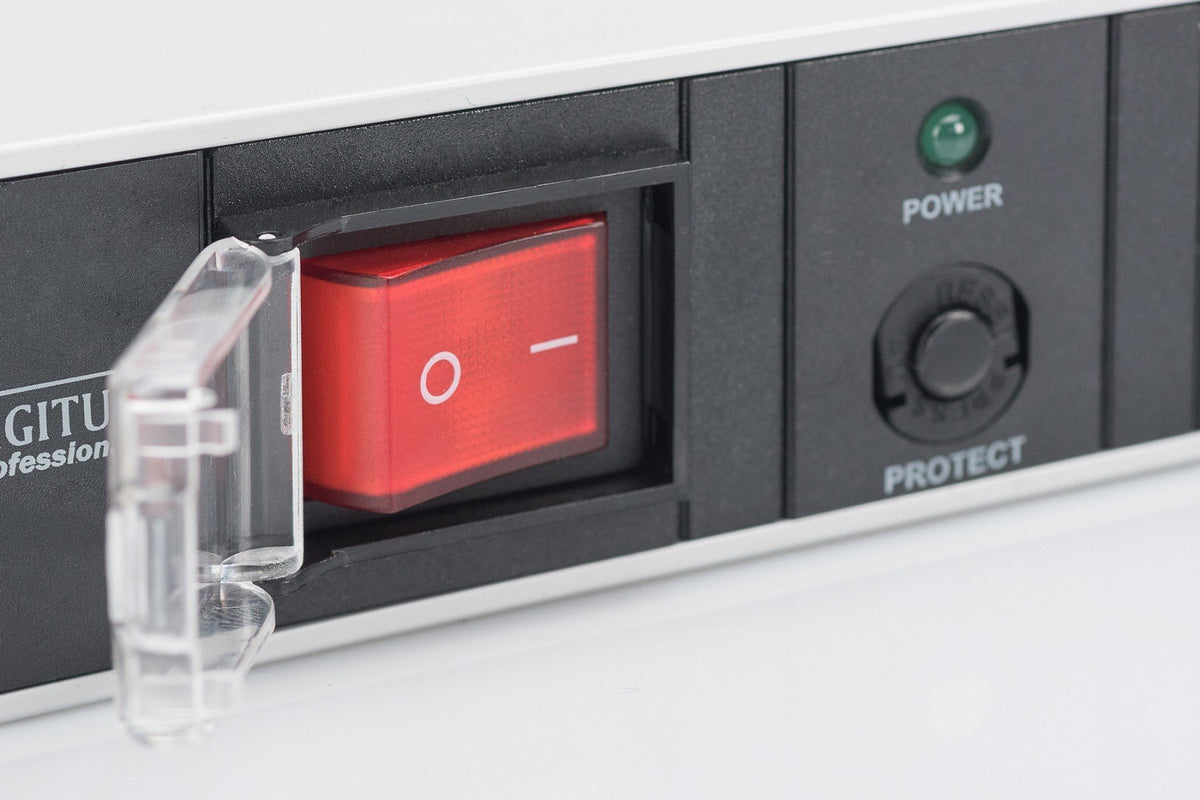 Digitus Bloc multiprise avec profilé en aluminium et protection contre la surcharge, prise électrique a contact de protection avec 7 sorties, connecte