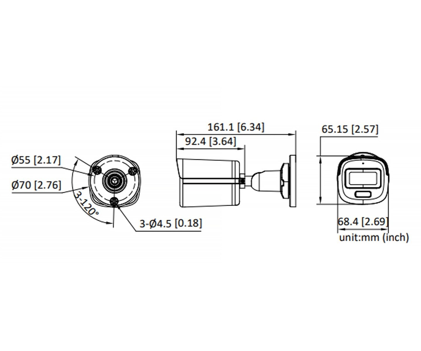 Hikvision DS-2CE10DF3T-LFS(2.8mm) Caméra Tube Turbo-HD 2MP