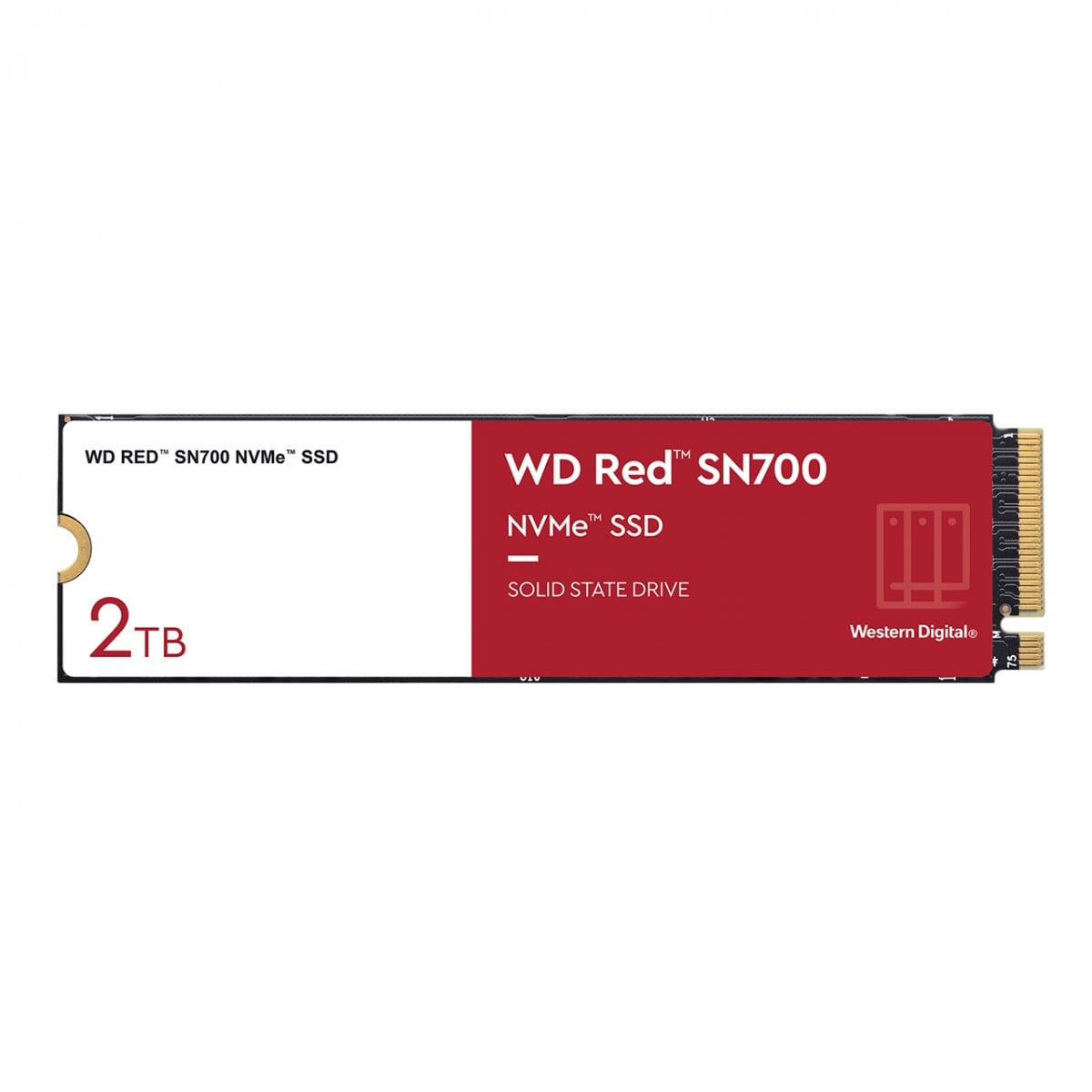 WD Red SSD SN700 NVMe 2To M.2 2280 PCIe Gen3 8Gb/s internal drive for NAS devices POWERED BY SANDISK