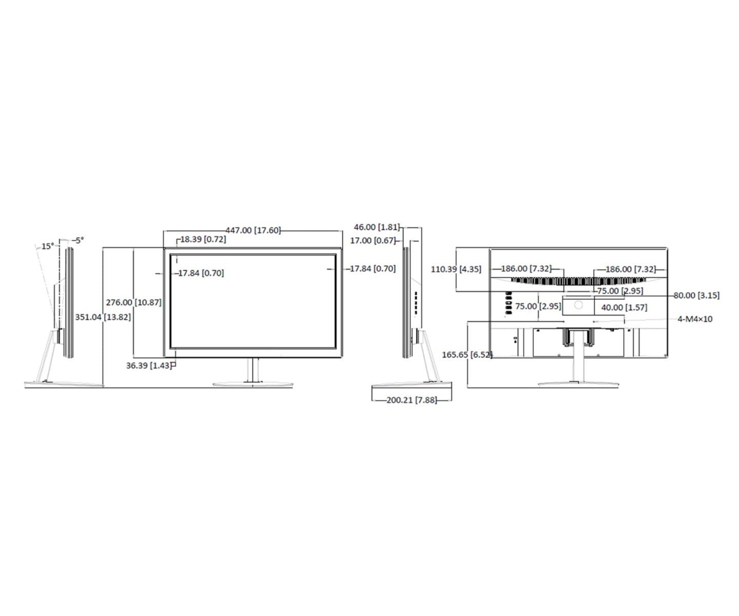 Hikvision DS-D5019S0-1P0 Moniteur HD sans bord de 18,5 pouces